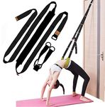 Yoga Fitness Stretching Strap, Door Flexibility Stretching Strap, Improve Leg Waist Back Flexibility Back Bend Assist Trainer, for Rehab Pilates Ballet Dance Cheerleading Splits Gymnastics (black)