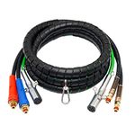 KOOTANS Semi Truck Air Lines Kit 15 Ft 3 in 1 Trailer Cord, ABS Electrical and Rubber Air Line Hose Assemblies 7 Way Electrical Cable with Handle Grip for Semi Truck Trailer Tractor