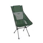 Helinox Sunset Chair Lightweight, High-Back, Compact, Collapsible Camping Chair, Forest Green, with Pockets