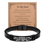 YELUWA Love You Dad Morse Code Men Fathers' Day Bracelet, Gift for Dad Bracelet, Dad Birthday Fathers' Day Gift for Dad Daddy from Son, Stepdad Father Bracelets Gift