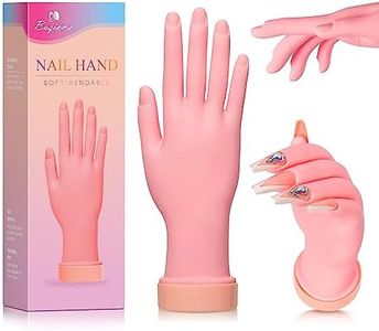 Buqikma Nail Practice Hand for Acrylic Nails, Mannequin Hand for Nails Practice, Flexible Bendable Fake Hand Manicure Nail Practice Hand 1Pcs