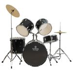 Kadence Acoustic Begginers Drum Kit (5 Piece Complete) Full -Size Drumset with Cymbals (Black)