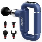 beatXP Bolt Plus Massage Gun | Body Massager | Touch Display - 8mm Deep Percussion Muscle Massage Gun for Full Body with 4 Attachments & Up to 1 Year Warranty (Blue)