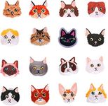 LEMESO 16pcs Iron on Patches, Embroidered Motif Applique Decors, Cat Pattern Cloth Patches, Ironing Cloth Patches, Cute Cats Iron on Transfers Patches Set for DIY Jeans, Jacket, Kid's Clothing, Bag, Caps, Arts Craft Sew Making