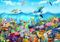 1000 Pieces Jigsaw Puzzles for Adults Ocean World Sea Coral Dolphins Fun Jigsaw Puzzles for Adults 1000 Piece