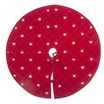 HOME HEART Brands 24 INCH Christmas Tree Skirt Velvet Quilted Thick Double Layer (5729S)