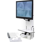 Ergotron StyleView Sit-Stand Vertical Lift Patient Room for 24" LCD Display/Keyboard/Mouse/Bar Code Scanner - White