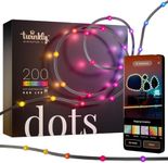 Twinkly Dots String Lights App-Controlled Flexible LED Color Changing String Lights, 60 RGB (16 Mil. Colors). 200 LED / 33 Ft Black Wire. USB-Powered Indoor Smart Home Lighting Decoration