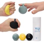 Yogi Stress Balls Fidget Toys - Fidget Stress Ball with Finger Grip, Stress Balls for Adults and Kids, Grip Strength Trainer Squeeze Balls, Anxiety Stress Relief, Fidget Handball, Squish Ball- 3 Pack