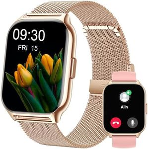 Popglory Smart Watch for Women Men, 2.01" Smartwatch Make/Answer Call, Fitness Watch Blood Pressure, Heart Rate, 100+ Sports Fitness Activity Tracker Step Counter for Android iOS