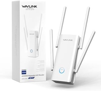 WAVLINK AX3000 WiFi 6 Extender - Internet Extender WiFi Booster with 5 High-Gain Antennas & Beamforming, Dual Band Whole Home Coverage, Gigabit Port, Repeater/AP/Router Mode for 256 Devices