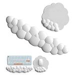 Keyboard Cloud Wrist Rest, White Keyboard Memory Foam Wrist Guard, Ergonomic, Relieve Typing Pain, Keyboard Pad with Wrist Support for Home Office/Computer/Laptop/Gaming/Mac-White