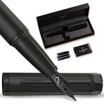 Ellington Pens Luxury Fountain Pen Set- Fountain Pens for Writing - Smooth Medium Nib - Includes Refillable Ink Converter, 3 Ink Cartridges [Black & Blue], Gift Box - Elegant Calligraphy