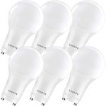 LUXRITE A19 LED GU24 Light Bulb, 60W Equivalent, 4000K Cool White, Enclosed Fixture Rated, 800 Lumens, Dimmable Twist Lock Light Bulbs, Damp Rated, UL Listed, GU24 Base (6 Pack)