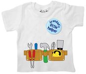 Dirty Fingers, Tool Belt, Grandad's Helper Badge, Baby T-Shirt, 0-6m, White