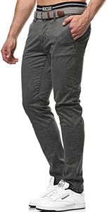 Indicode Hombres Waller Pantalón Chino pantalón elástico Pewter 32/32