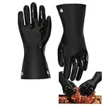 GAGAQI Insulated BBQ Gloves Heat Resistant/Flexible/No Stiff/Easy to Grip/No Smell/Food Grade，for Grill/Smoker/Cooking/Pit/Barbecue,Waterproof Grilling Gloves,Meat Gloves,Smoker Accessories