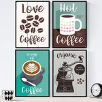 Nacnic Set of coffee sheets. Posters of coffee types. Colorful coffee 1. A4 size with frame