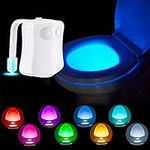 CUQOO Motion Sensor Night Light for Toilet Bowls – Novelty Light for Bathroom | Housewarming Smart Gadgets Bathroom Novelty Item | Fun Gifts for Women's Father's Day & Birthdays