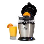 Vinci Hands Free Electric Citrus Juicer, 1-Button Juicer Machine, Orange Lime Grapefruit Lemon Squeezer, Easy to Clean Orange Juicer Squeezer, Black/Stainless Steel