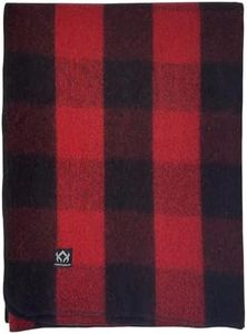 Arcturus Plaid Wool Blanket - 4.5lbs, Warm, Heavy, Washable, Large | Great for Camping, Outdoors, Survival & Emergency Kits (Red Buffalo)