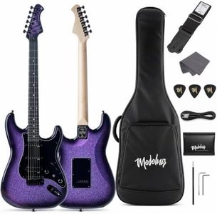 Mojolnir M30 Beginner Electric Guitar Kit, HSS Ceramic Pickups, 11 Tones, MojoTrick System, 2-Year Warranty, Premium Engineered Ebony Fretboard, Padded Gig Bag,Galaxy Purple Gradient