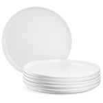 Jassceram 10.5 Inch Dinner Plates Set of 6, Large Ceramic Plates Set, Round Tableware Plate for Salad, Dessert, Pasta - Dishwasher, Microwave, Oven Safe, 27cm, White