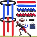 Haootadiy flag football belts，14pcs Adjustable Flag Football Belt with Belt and Flags, for Youths, Adults, 14pcs(7red+7blue)