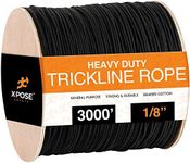 Unglazed Trickline Rope - Theatrical Tie Line - 600 or 3,000 ft x 1/8 inch Heavy Duty Spool, Cable Management and Wire Tie - for Theatre, Stage Decor, Rigging and Utility - Xpose Safety