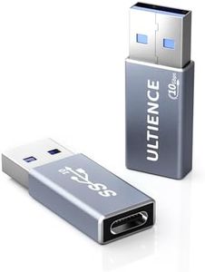 [10Gbps on Both Sides] Upgraded USB A to USB C Adapter, 2-Pack USB Male to USB C Female Adapter, 60W Type C Port to USB 3.2 Converter, Compatible with Apple/iPhone/Car/Samsung