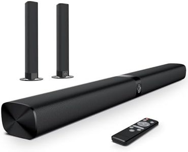 GarageRock Soundbar TV Altoparlanti TV Soundbar 90W, Sound Bar TV staccabili 2 in 1 per TV, Soundbar Bluetooth 5.0 per TV con Suono più Chiaro, 3 Modalità EQ, ARC/Ottico/Aux/Montatura a muro, (Nero)