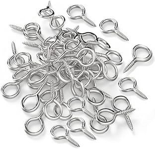 Axe Sickle Silver 1 inch Screw Eyes Metal Eye Hooks Small Eyelet Screws, 100 Pcs