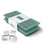 Glacio Small Ice Cube Silicone Trays with Lids - BPA-Free, Flexible Ice Molds for Cocktails and Beverages - Set of 2