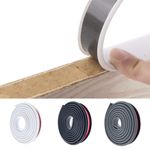 ESUFEIR 5m*25mm White U Shape TPE Rubber Furniture Edge Banding Self Adhesive,Flexible Plastic Veneer Wood Edging Tape Protector Trim for Cabinet,Cupboard,Shelf,Table,Chairs,MDF,Plinth Sealing Strip