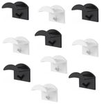 10pcs Black and White Self Adhesive Hat / Cap Wall Rack Holder | Display Hangers for Baseball Caps, Beanie Storage | Hat Wall / Door Organiser | Sticky Back - No fixings Required | Hat Hooks…