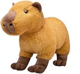 Tiny Heart Capybara Stuffed Animal, Lifelike Plush Toy, Brown Cavy Rodent, Soft Cute for Kids, 12" Long, 8" Tall