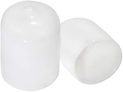 Made in USA Prescott Plastics 3/4” - 0.75" Inch Rubber Hole Plugs and Inserts, Flexible Pipe Post, Round White Vinyl End Caps for Metal Tubing, Fence Post, Glide Protection from Furniture (Pack of 20)