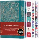 Legend Planner – Weekly & Monthly Life Planner to Hit Your Goals & Live Happier. Organizer Notebook & Productivity Journal. A5 (Dark Teal)