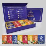 BLUE TEA - Founder’s Favourite Gift | Assorted 8 Flavours | 40 Count - Pyramid Plant Based Tea Bag | BLACK DEALS FRIDAY | LUXURY GIFT BOX | Caffeine Free - Vegan - Herbal Tea | Gift for Every Festival | Premium Tea Gift Set