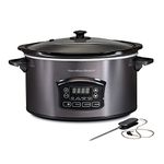 Hamilton Beach Programmable Defrost Slow Cooker, Temperature Probe, 6 Quart Capacity, 33768G