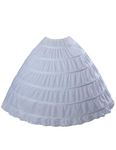 BEAUTELICATE Full A-line 6 Hoop Floor-Length Bridal Dress Gown Slip Petticoat P08 (White)