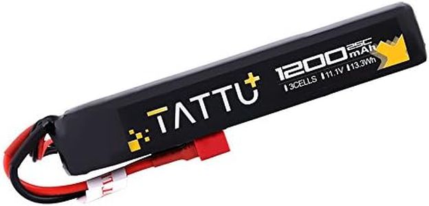 TATTU 11.1V LiPo Airsoft Stick Battery with Deans Connector,3S 1200mAh 25C Battery Pack for Airsoft Gun