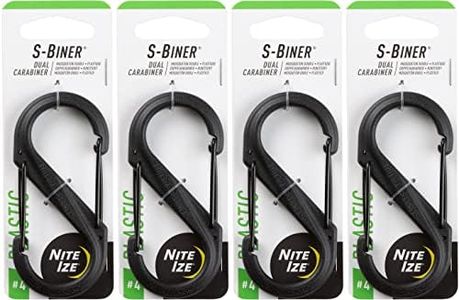 Nite Ize S-Biner Plastic #4 Tactical Black Dual-Gated Carabiner (4-Pack)