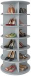 SpaceAid 6 Tier Rotating Shoe Rack Tower, Spinning Shoe Display Lazy Susan, Revolving 360 Shoe Rack Storage Round Carousel, Vertical Handbag Rotate Shoes Closet Organization (6-Tier Gray)