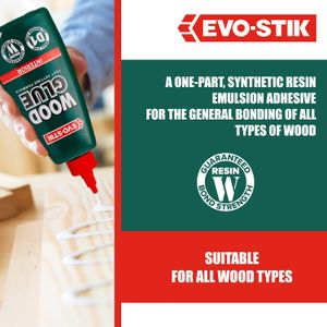 EVO-STIK Extra Strong Wood Glue 500ml – Fast Setting, Dries Clear