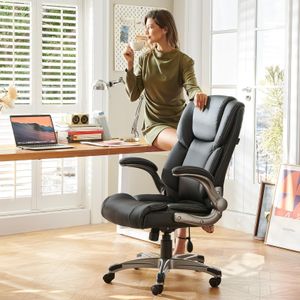 COLAMY High Back Leather Office Chair – Ergonomic Executive Desk Chair
