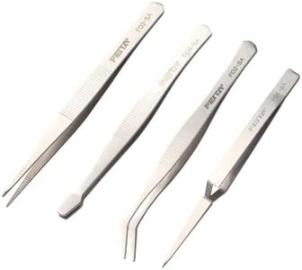 FEITA 4PCS Precision Stainless Steel Tweezers Set for Beauty Nail Art Crafting Jewelry Hobby Picking Tool