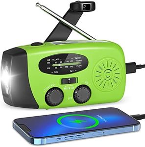 Emergency Weather Radio, Solar Radio, Portable Hand Crank Radio AM/FM/NOAA Radio, Rechargeable Emergency Radio with Phone Charger Power Bank & LED Flashlight for Home & Outdoor Emergencies (Green)