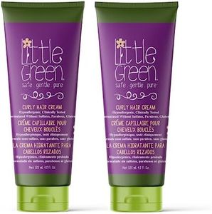 Little Green Kids Curly Hair Cream, Anti Frizz Curl Defining Cream, Kids Curly Hair Products, Pack of 2, 4.2oz