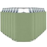 Blank Beer Can Coolers Sleeves (30-Pack) Soft Insulated Beer Can Coolies - HTV Friendly Plain Koolies in Bulk for Beer Cans & Bottles - Coolie Blanks for Vinyl Projects & Wedding Favors (Sage)